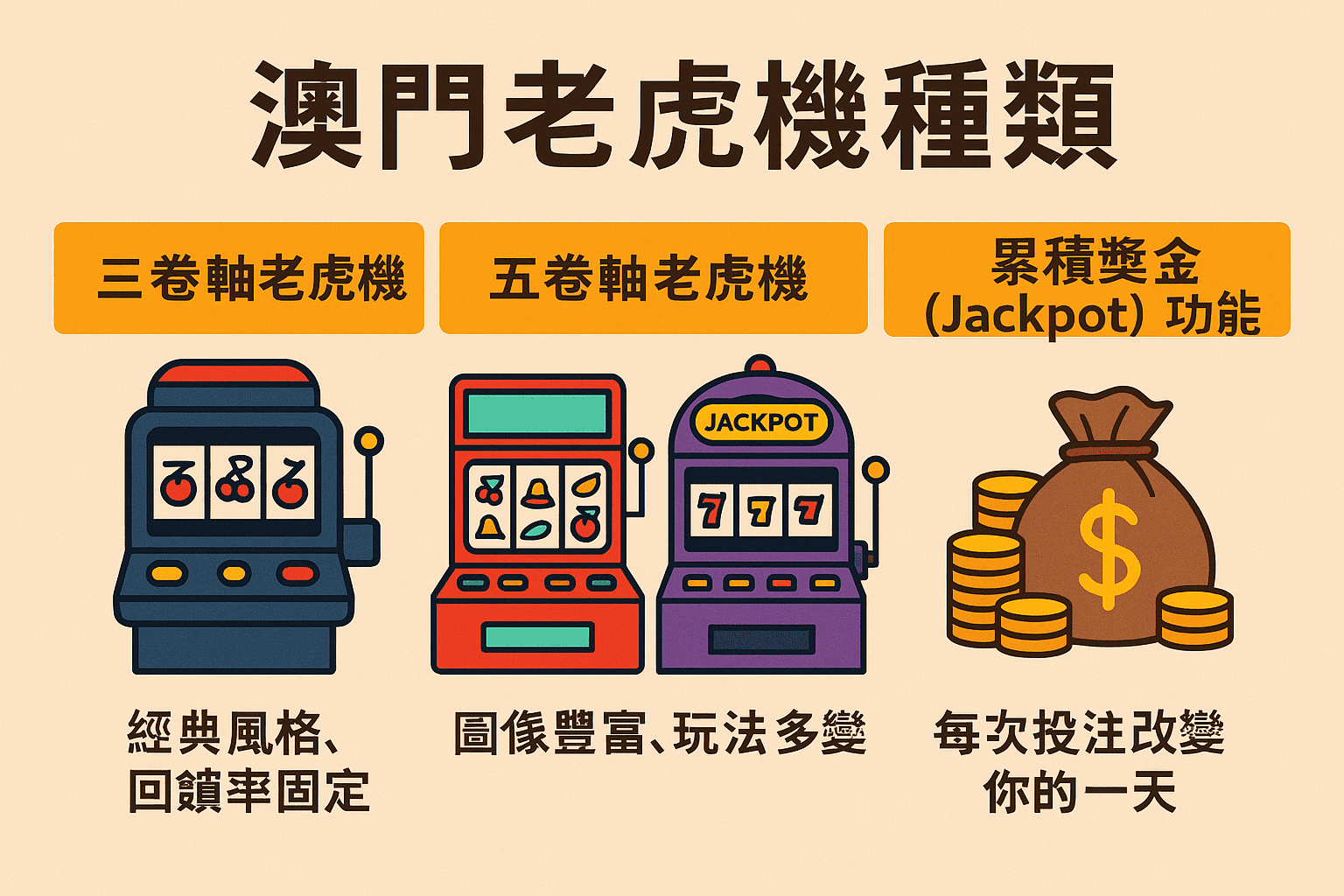 澳門老虎機玩法教學與真實體驗｜賭場規則、技巧與中獎率解析