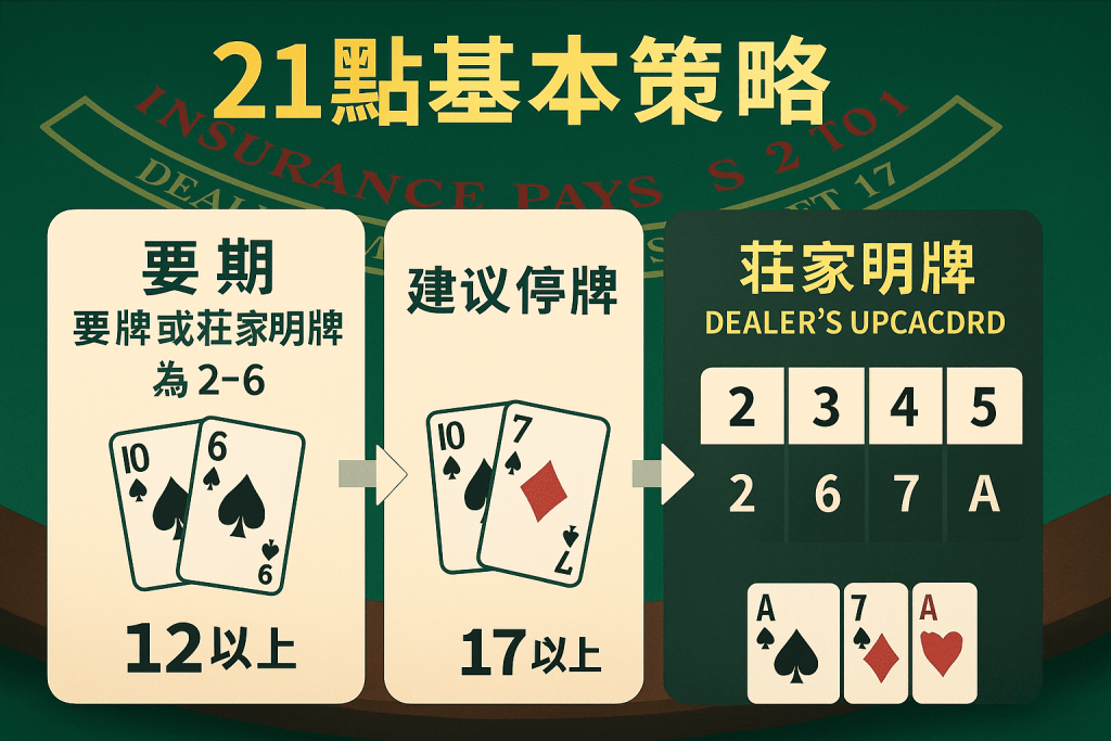 21點基本策略圖表