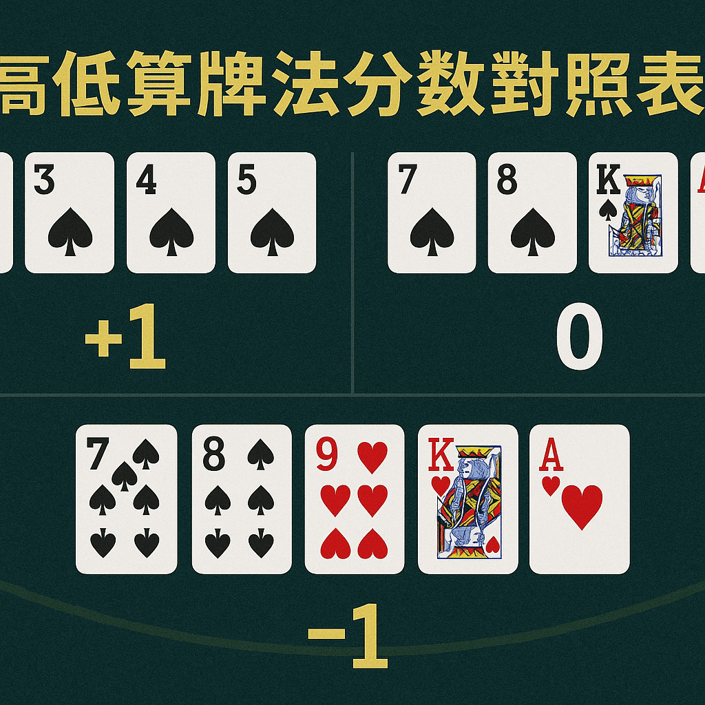 21點高低算牌法對照表
