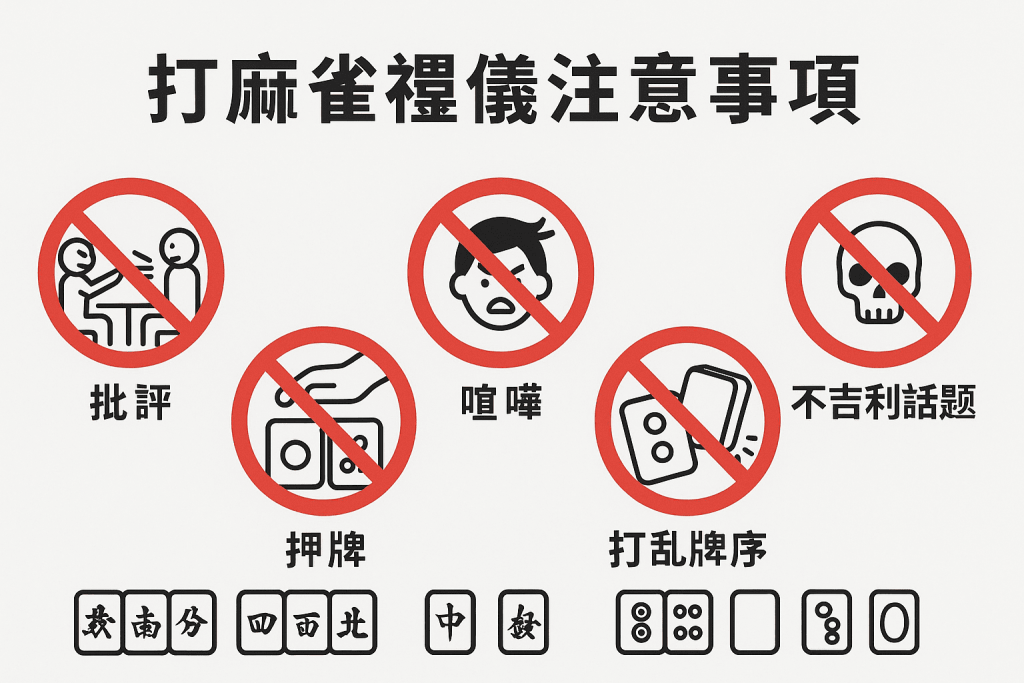 打麻雀禮儀與禁忌圖