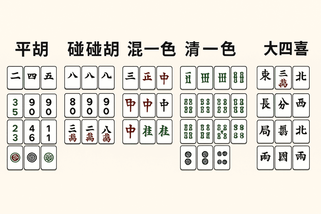 麻雀常見胡牌牌型圖