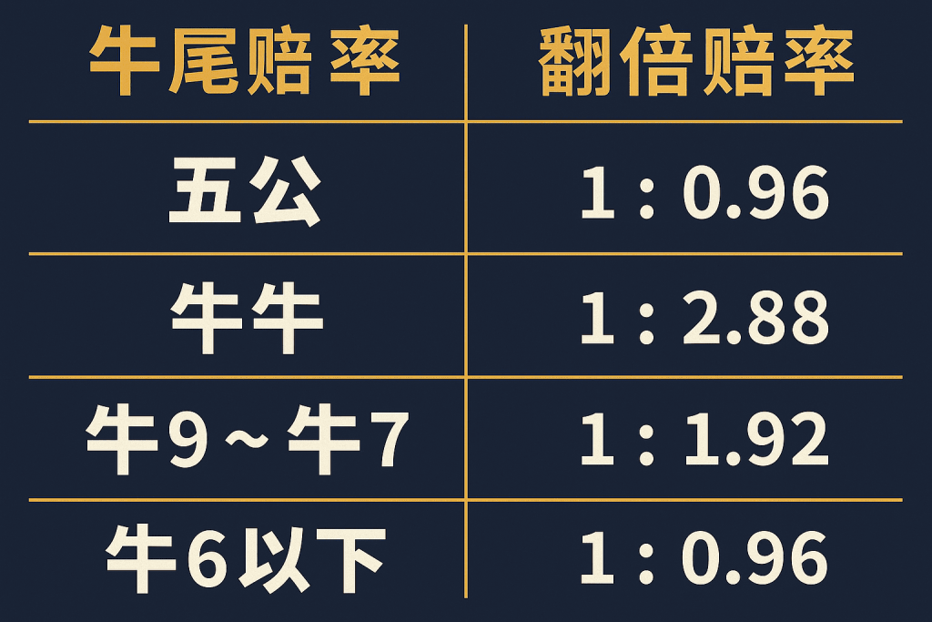 牛牛賠率圖表